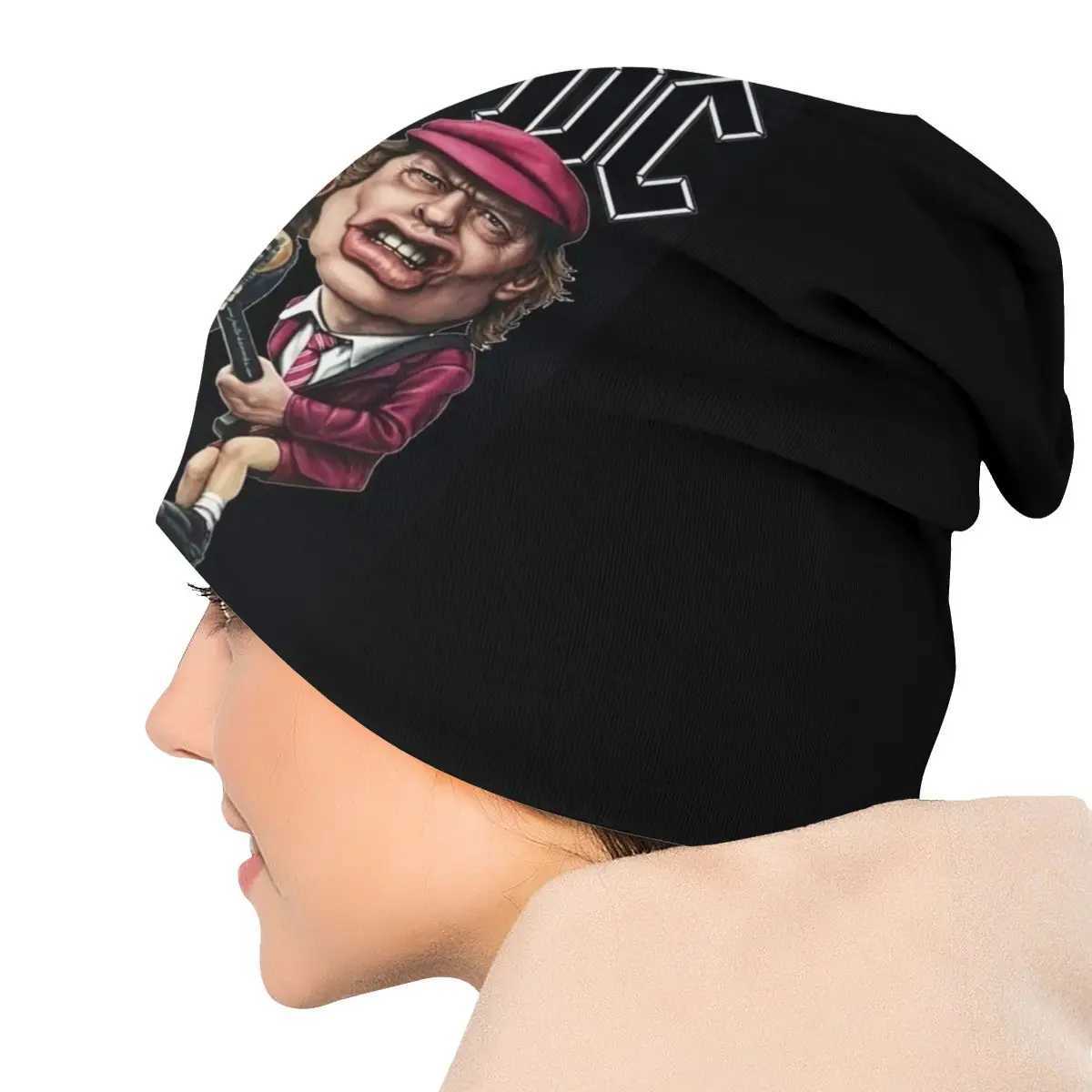 Beanie/Skull Caps Australian band star AC DC Beanies hat mens unisex outdoor warm knit hat adult heavy metal rock hat J240913