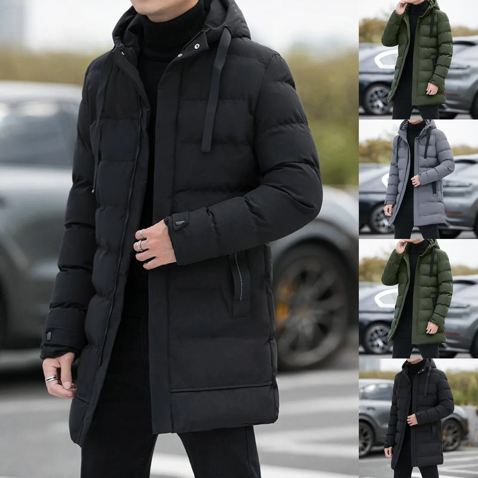 Top Quality Hooded Casual Fashion Long Thicken Outwear Parkas Jacket Men Winter Windbreaker Coats Men Clothing 240913