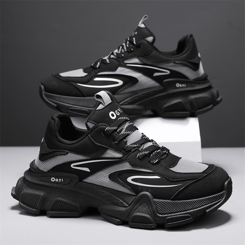 Men Sports Mesh Breathable Trendy Thick Sole Clunky Shoes Fashion Athleisure Sneakers Free Shiping