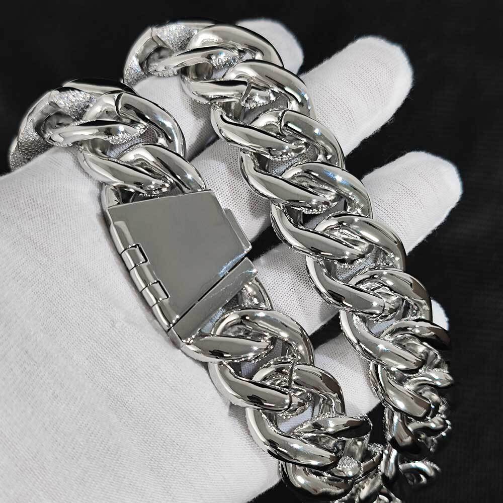 moissanite chain cuban link chain Good Quality 22mm Bubble Pave Setting 5 Rows Fashion Hip Hop Jewelry Cubic Zirconia Necklaces Mens Luxury