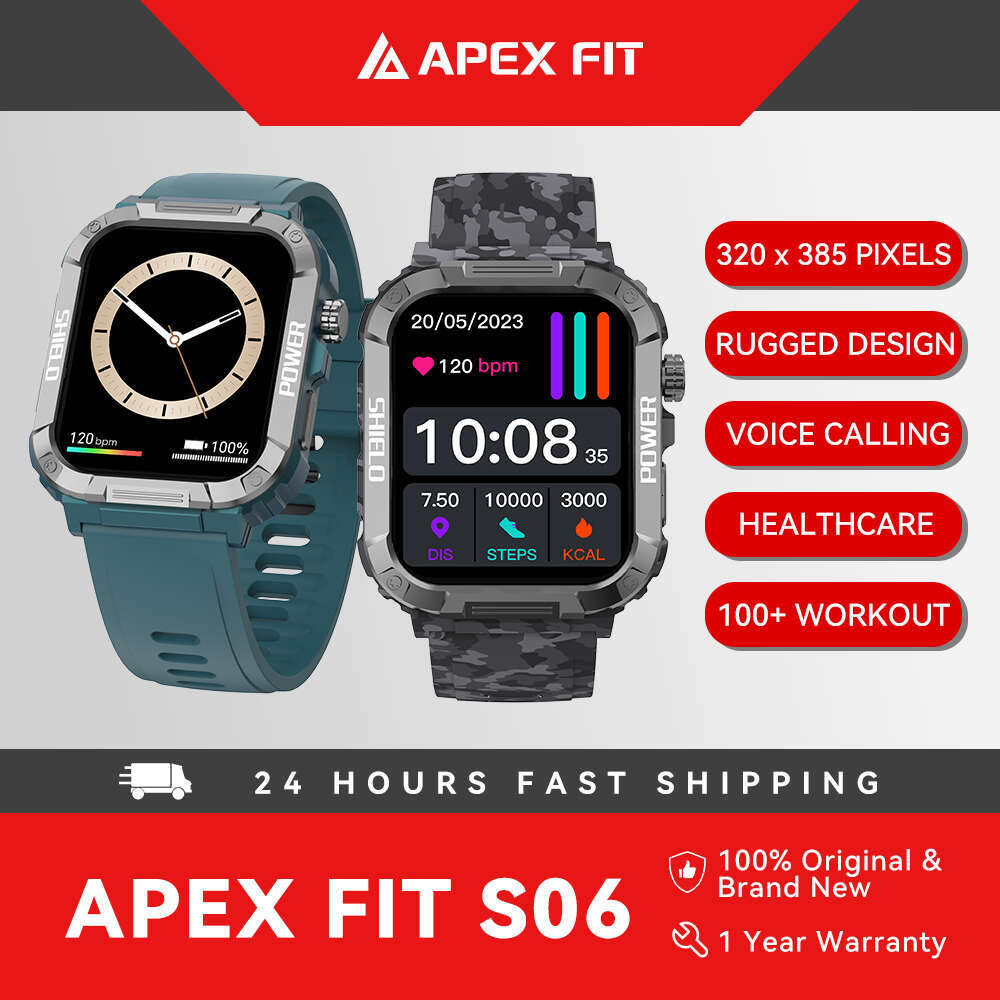 Apex Fit Sport S06 Smartwatch 1.91 '' Scran tactile complet BT Call Outdoor Fiess Tracker Smart Watch avec IP68 IP68