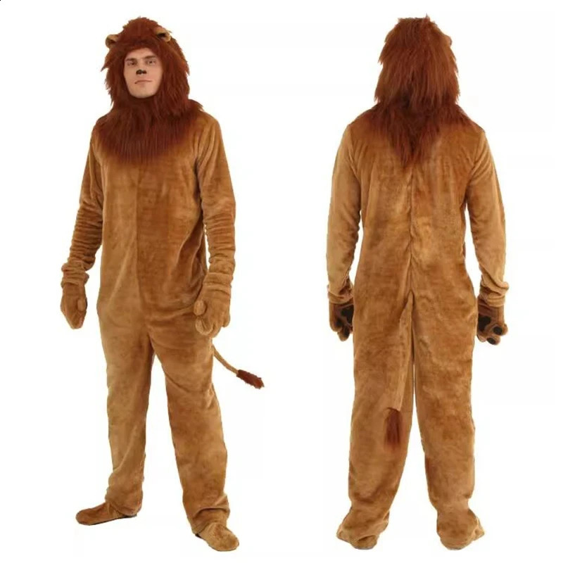 Deluxe Wizard of OZ Lion King Cosplay Costume Anime Aldult Child Animal Lion Baby Kids Movie Role Jumpsuits Halloween Costumes 240906
