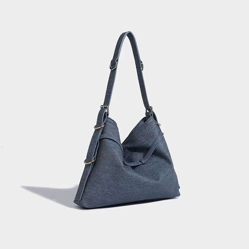 Niche Design Belt Buckle Armpit High-End Fashion Simple Denim Popular And Versatile Shoulder Tote Bag