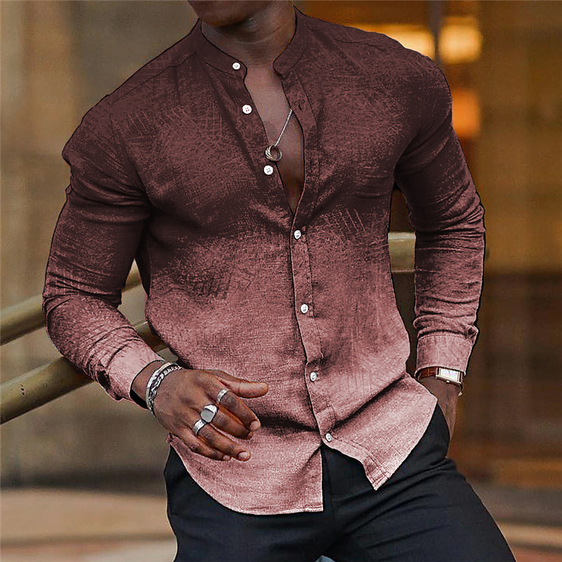 Men's Luxury Designer Dress Shirt Casual Business Social and Cocktail Party Wear spring Autumn Slim Fit Fashion Clothing L 3XL Print Blouse High 