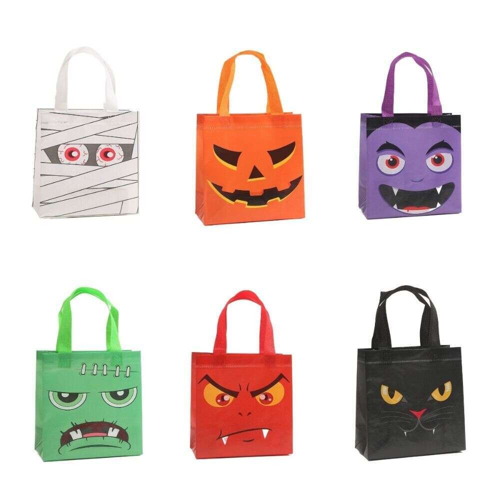 2025 new or packaging trick halloweens candy pumpkin loot nonwoven treat bags bat cat ghost kids gifts bag party favor halloween zhanyishengli