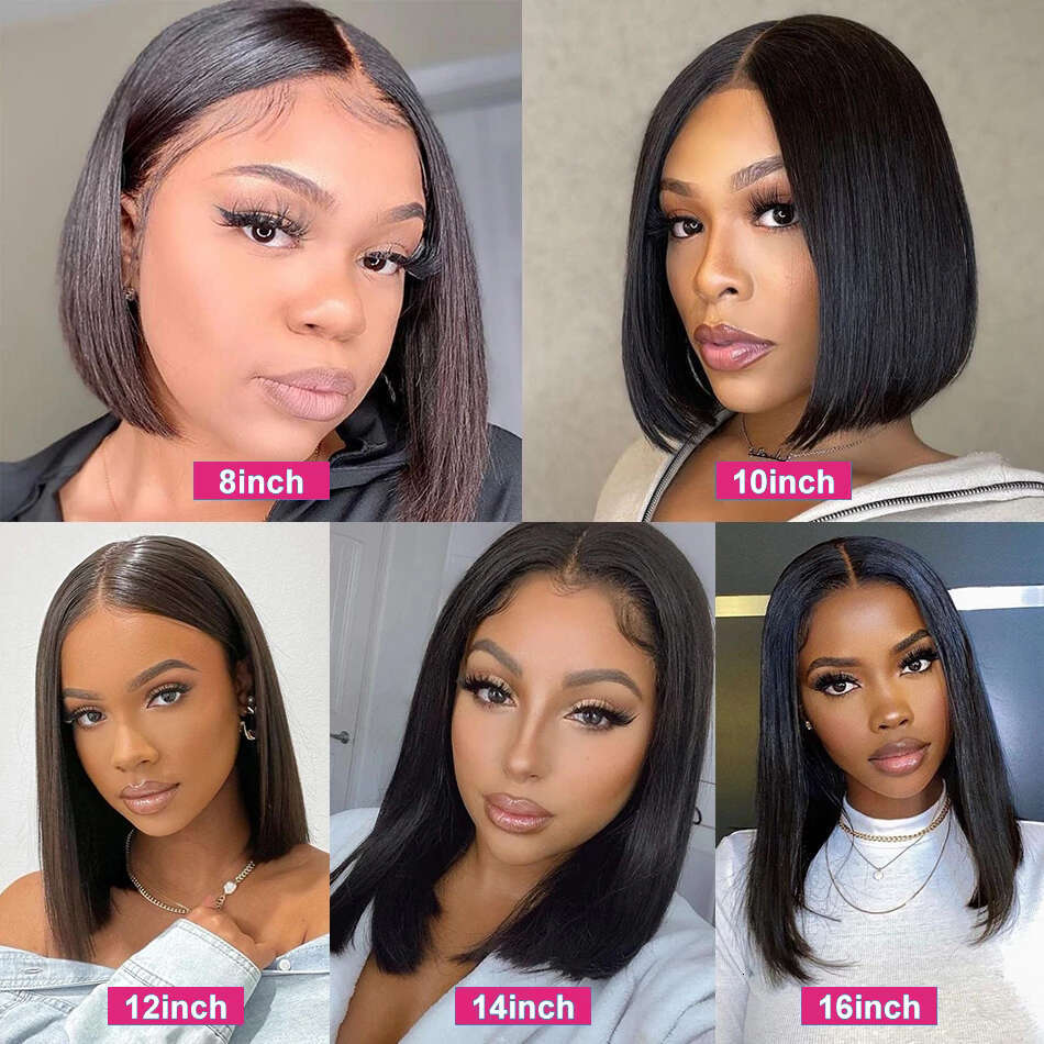 Bone Straight Bob Front For Women Pre Plucked 13X4 Transparent Lace Frontal Wig Short Wigs Human Hair
