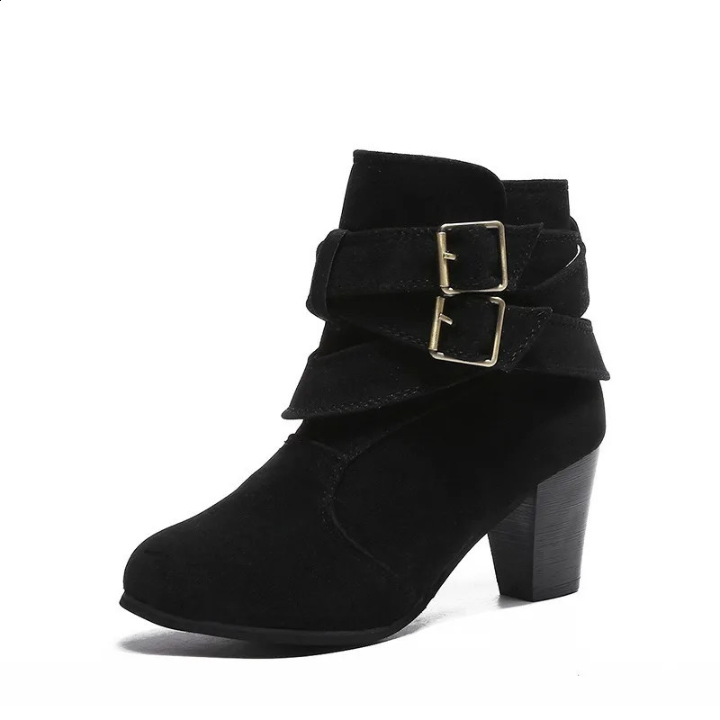 Comemore Ankle Boots for Womens Casual Spring and Autumn Womens Chelsea Short Boots 2024 Trend Solid Thick High Heels Botas 240914