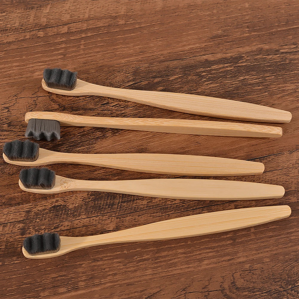 10 Pcs Ultra Fine Soft Hair Eco Friendly Travel Toothbrush Soft Fiber Nano Manual Toothbrush Vegan Teeth Oral Hygiene Care Tools 240911