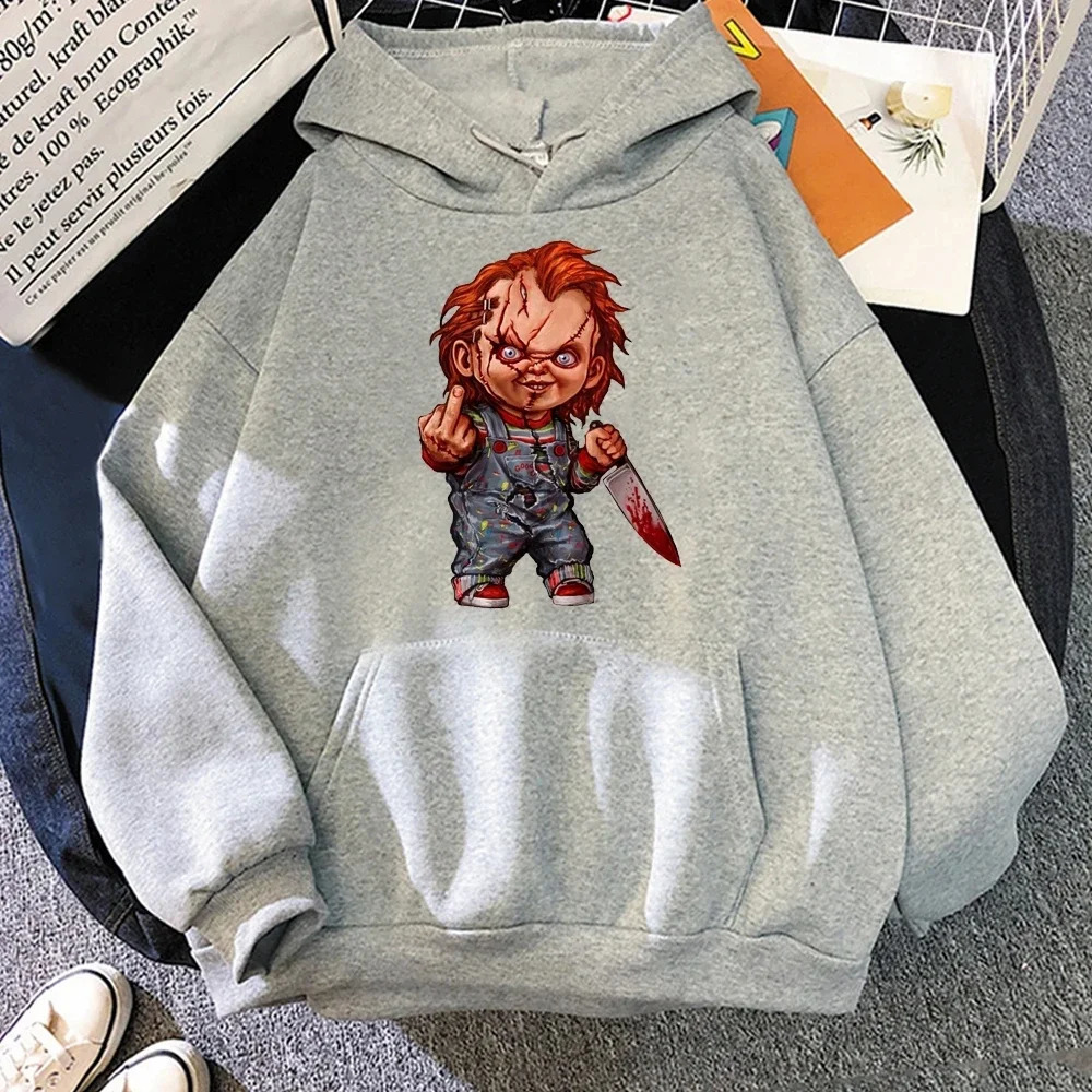 Men Fashion Hoodie Japanese Y2k Fleece Sweatshirt Pullovers Halloween Sweatshirts Mens Clothing Horror Chucky Hoodies 240910