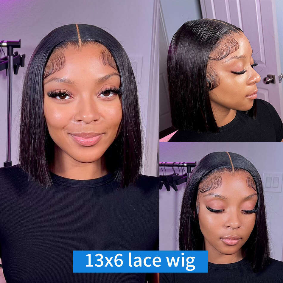 Xcurly Straight Short Bob 13X6 HD Transparent Frontal Human Hair Wigs For Women 13X4 Lace Front 5X5 Closure Wig Preplucked