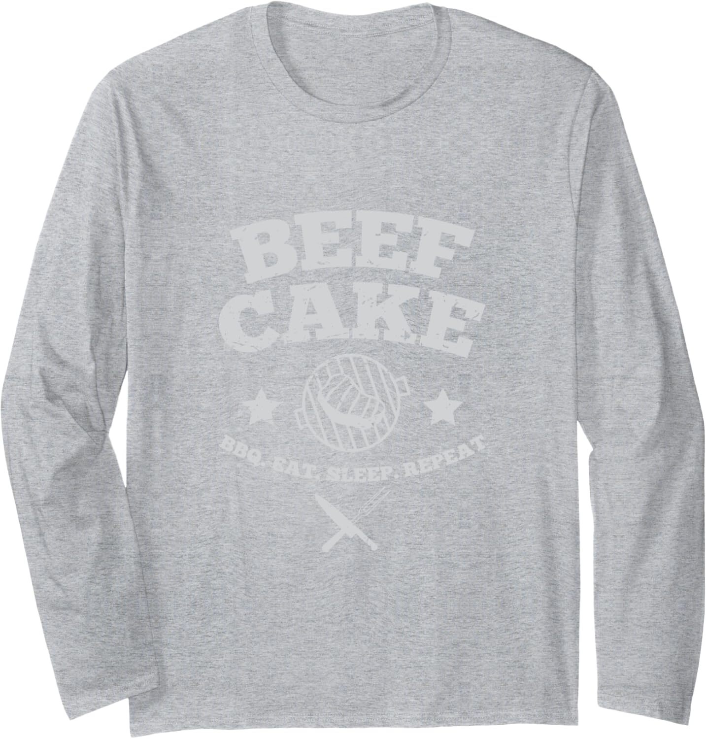Long Sleeve Shirts for Men sweatshirt Beef Cake BBQ, Eat, Sleep, Repeat Meat Lover Gift Tee Streetwear Casual tops clothes 5e