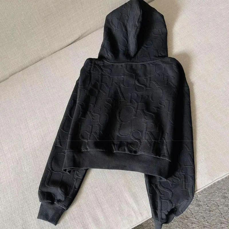 Women's Tracksuits 2 Pcs/Set Women Hoodie Shorts Suit Hooded Zip-up Long Sleeves Solid Color Short Coat Elastic High Waist Trousers Sport