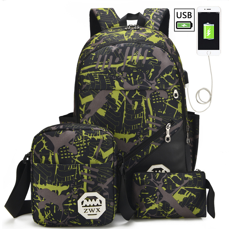 3pcs Boys Designer Bookbag High School Backpack TLXT Bag Teenager Schoolbag Set for Boys Teens Bookbag Travel Daypack Kids Girls Lunch Bag Pencil Case