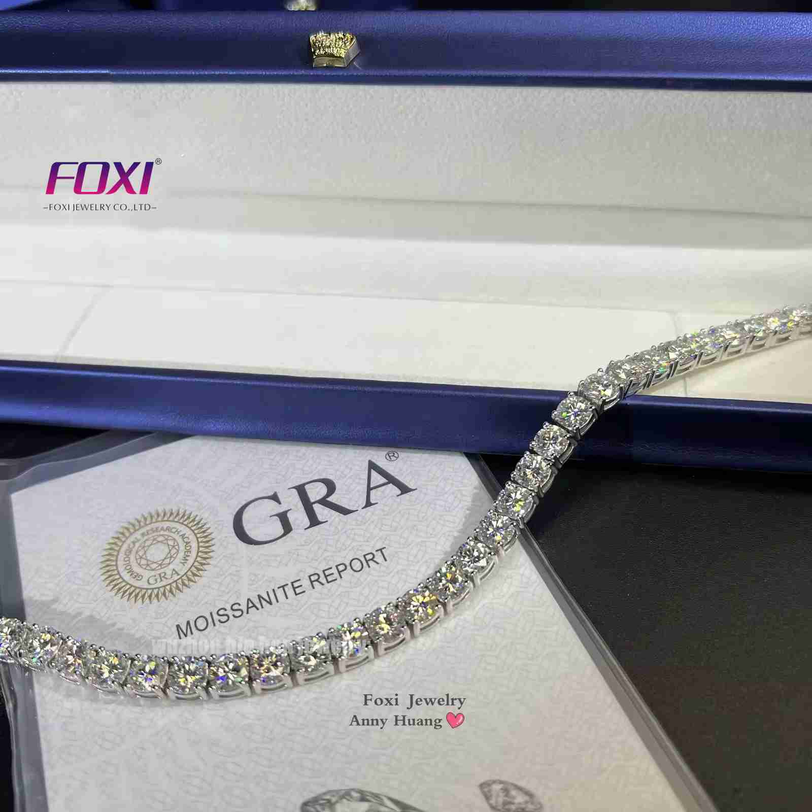 Mossanite VVS Diamond Tennis Chain 3mm 4mm 5mm Solid 925 Silver Tester Passed Round Brilliant Cut Moissanite Tennis Bracelet