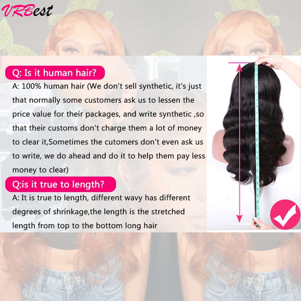 Ginger Orange Body Wave Full Front Human Hair Wigs Pre Plucke Natural Wavy HD Lace Frontal Wig Factory Price