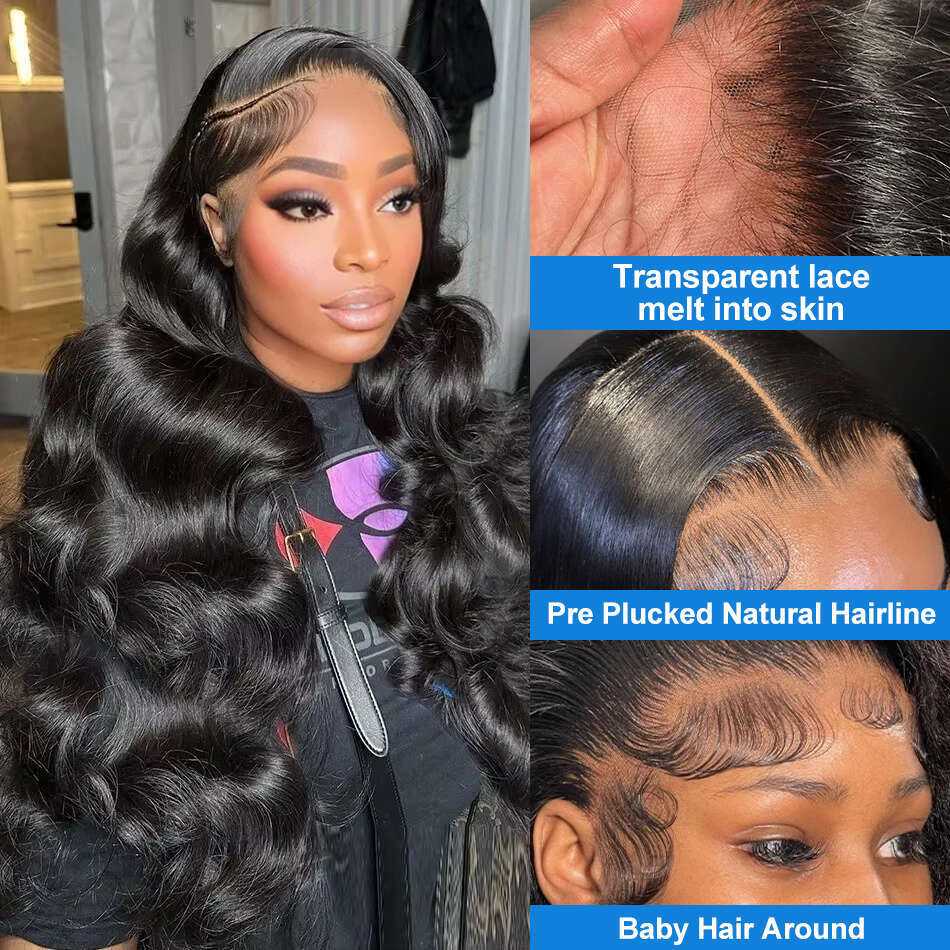 Xcurly 250% HD Transparent 13X6 Body Wave Front Human Hair Brazilian Remy 30 40 Inch 13X4 Lace Frontal Wigs For Women