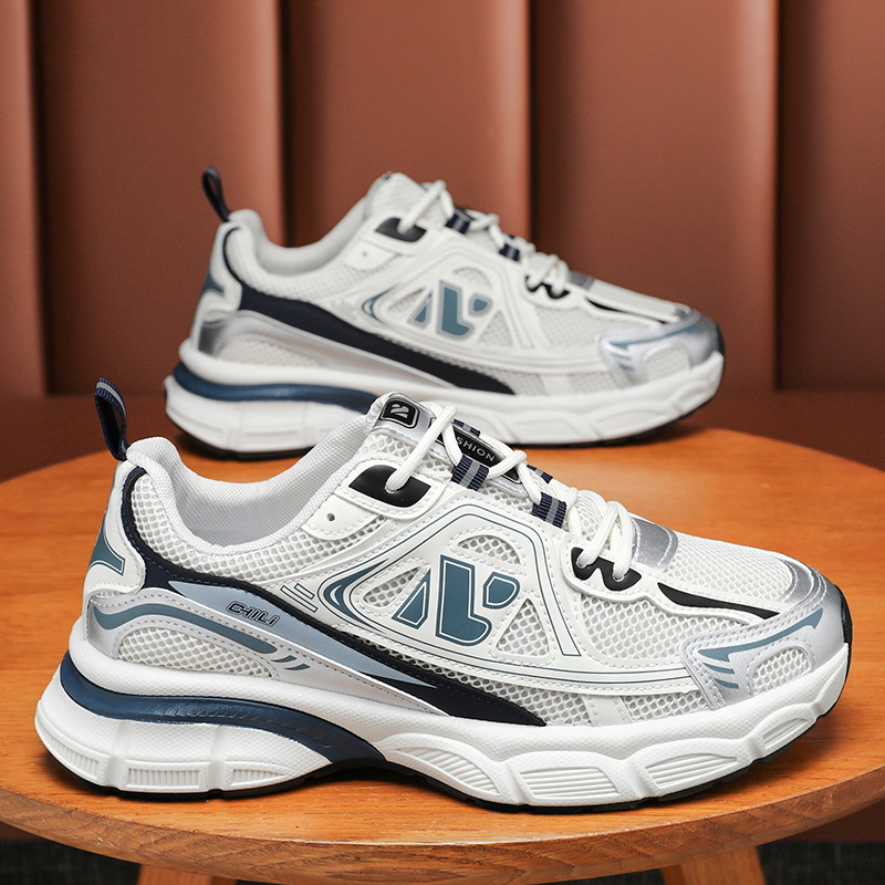 2024 new free shipping suitable for mens breathable mesh blue black beige thick soled casual sports shoes size39-44