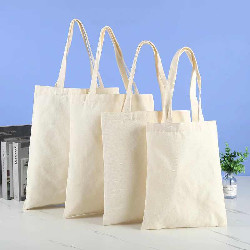 Reusable Shopping Bag Large Capacity Folding Blank Eco-friendly Tote Bags Foldable Canvas Grocery Womens Handbag Shoulder Bag Z250224