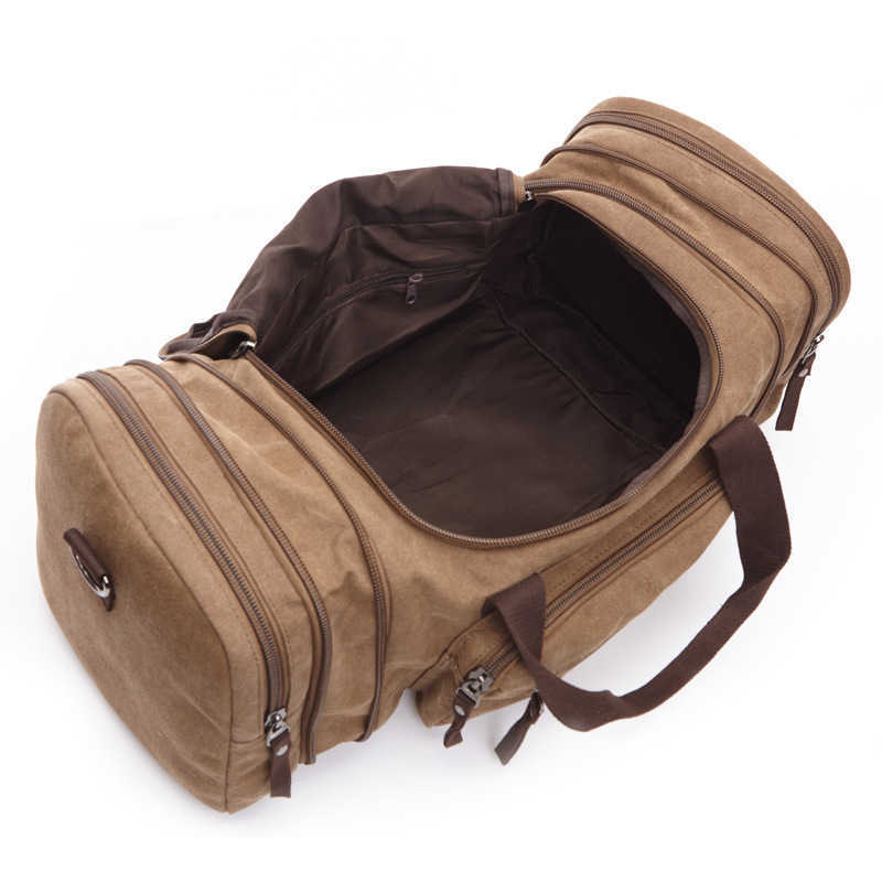 fashion outdoor travel bag portable Canvas Messenger backpack trend large capacity leisure shoulder bag 240915