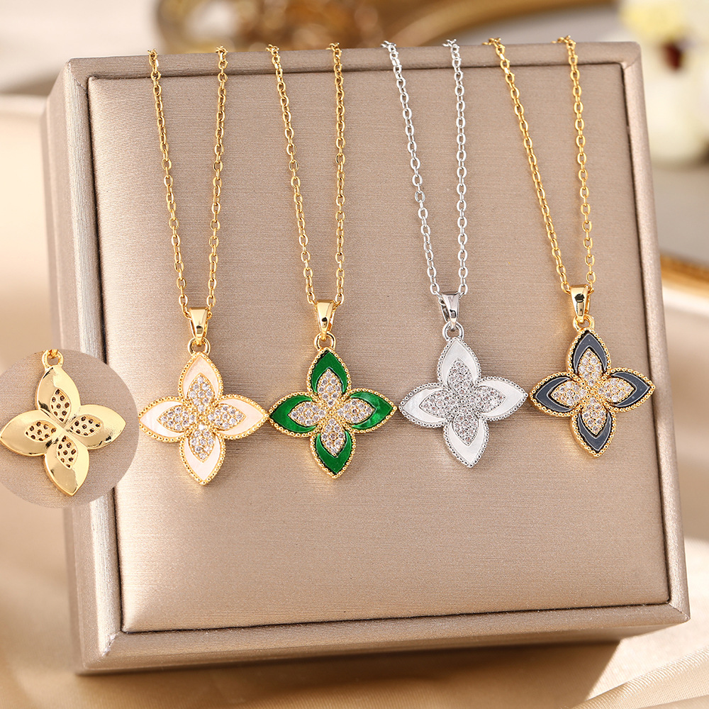 Clover necklace For Women Luxury Designer jewelry 4/ Leaf necklace 18k Gold Silver Plate Agate Diamond Fashion Charm Chain Wedding Gift Party Good Qua