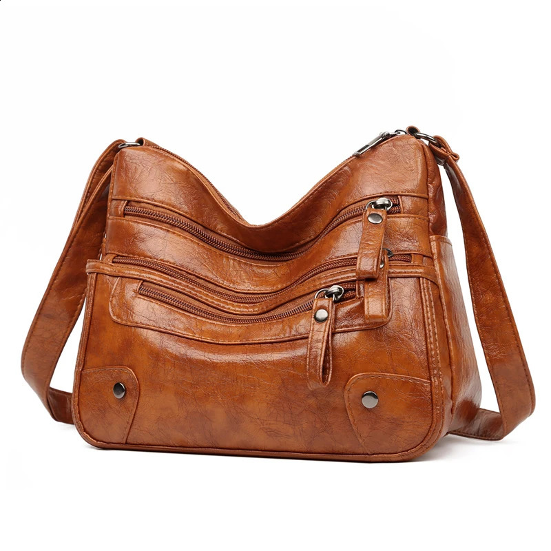Womens shoulder bag mostly pocket messenger brown wallet womens handbag top handbag 240918