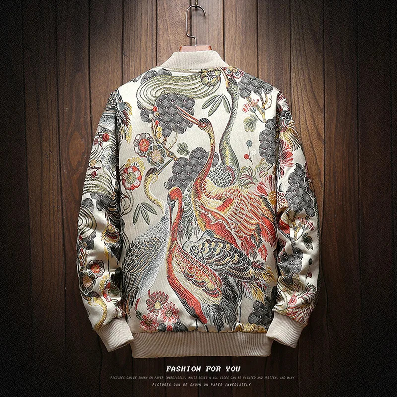 Japanese Embroidery Mens Jacket Coat Mens Hip Hop Street Clothing Mens Jacket Bomber Jacket Mens Clothing Plus size 240911