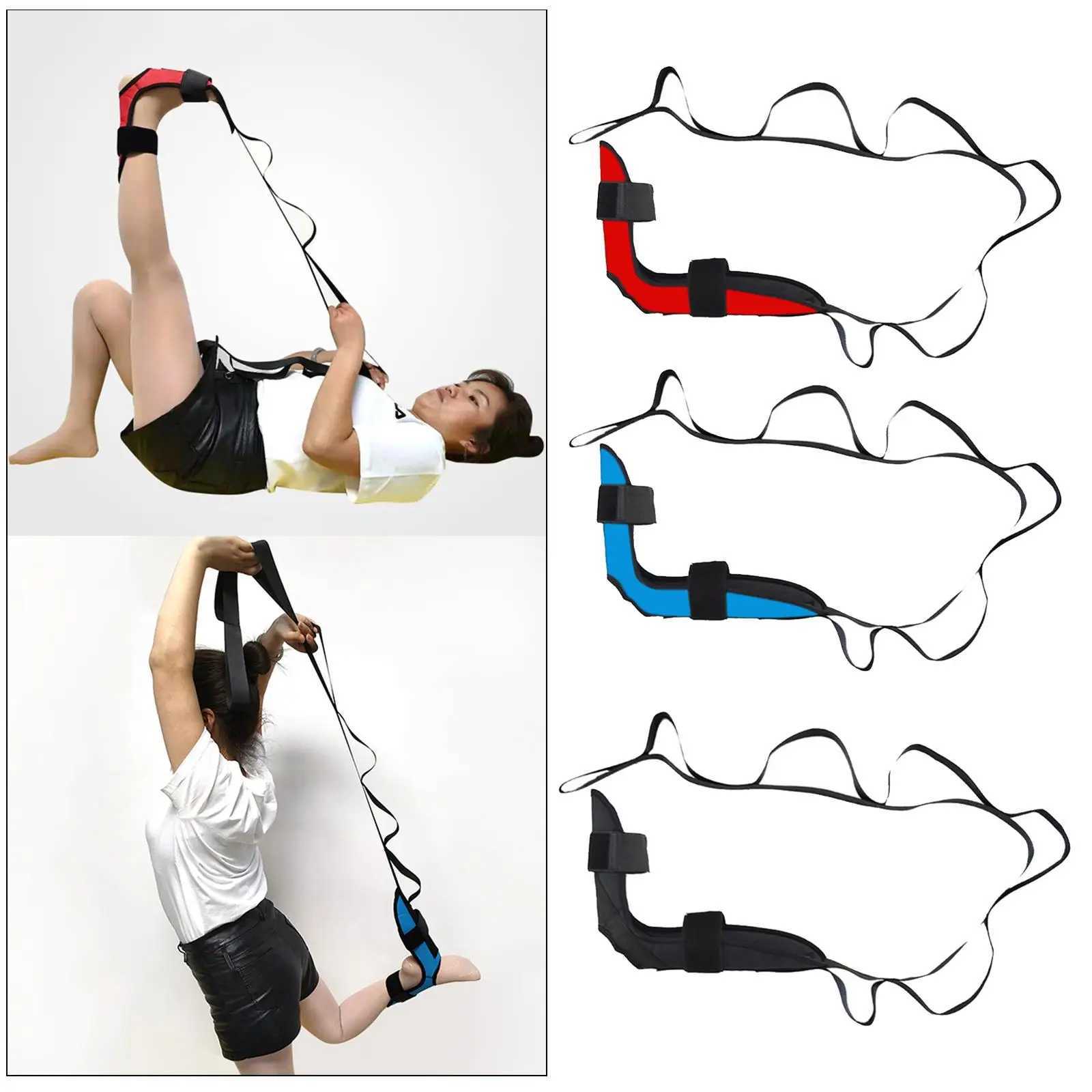 155cm Yoga Stretching Belt Foot Stretcher Calf Tendonitis Ankle Strap Band Yoga Calf Leg Foot Flex Stretcher Y240918