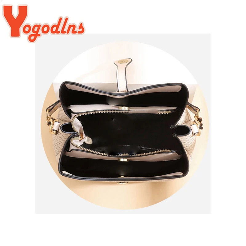 Yogodlns Fashion Bucket Bag Women PU Leather Shoulder s Crossbody Flap Satchel Bags 240914