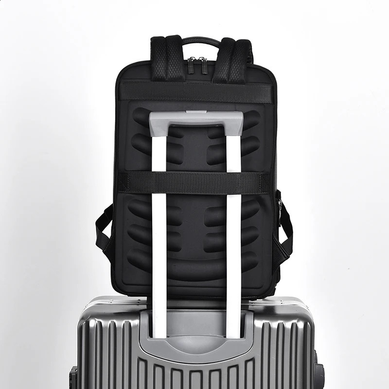 PU Leather Mens Backpack USB Charging Fashion Executive briefcase Office Travel Laptop Business Leisure 240913