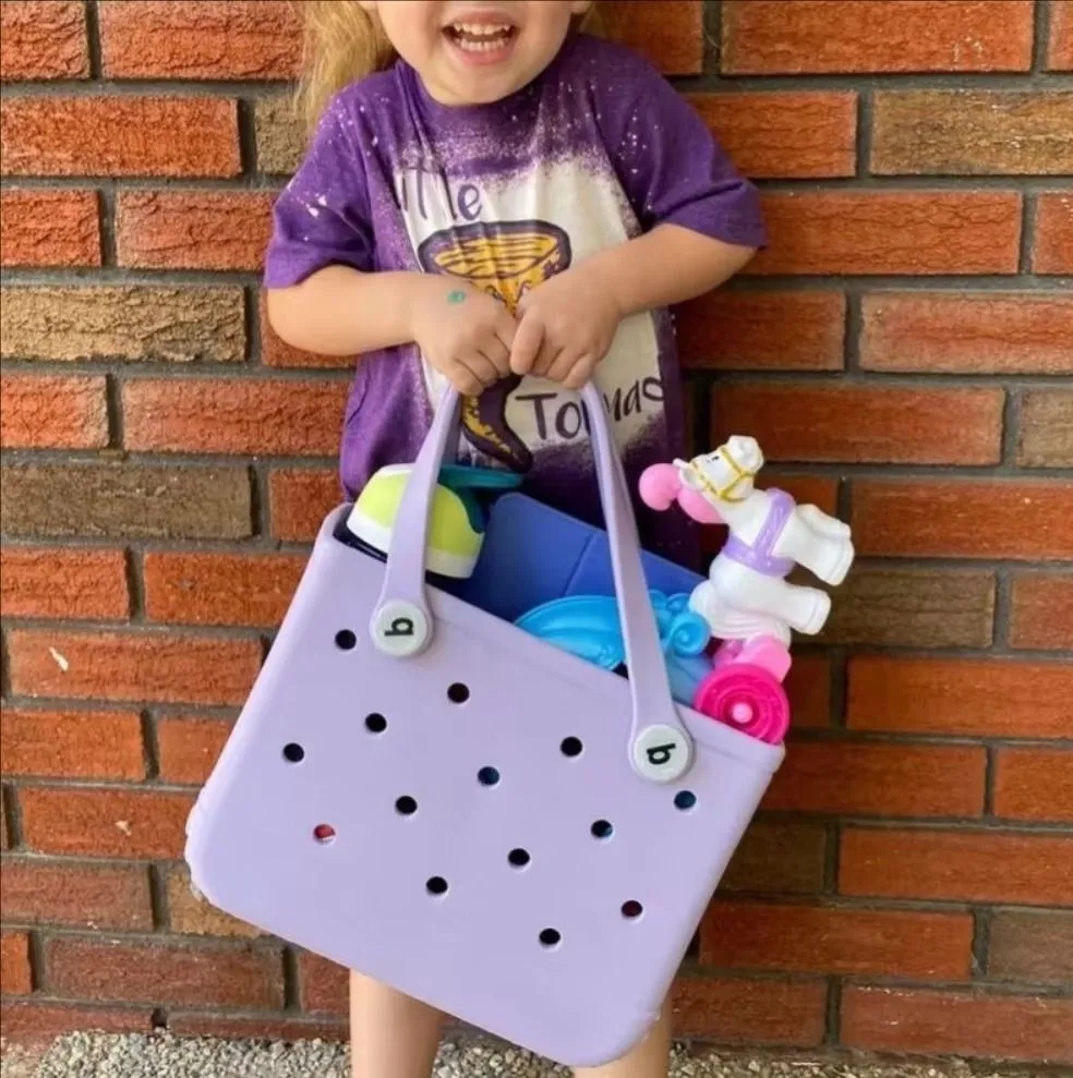 Eva Bogg Bag Summer Hole Tote Bag Large Shopping Fashion Plastic Basket Women's Storage Washable Beach Silicone Swamp Eco Jelly Candy Fashion Bag