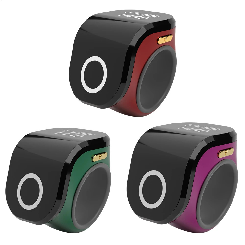 18mm0.71in Smart Tasbih Tally Counter for Muslims Zikr Ring Digital Tasbeeh 5 Prayer Time Vibration Reminder Waterproof 240914