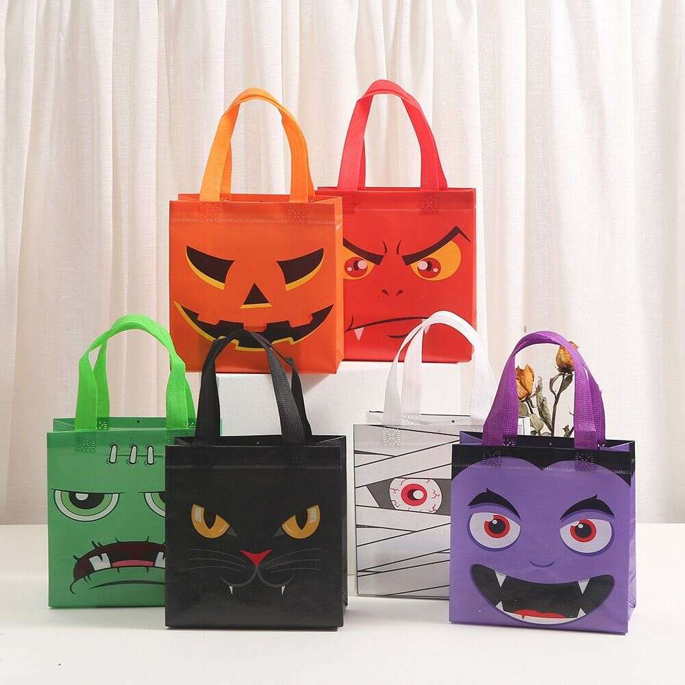 2025 new or packaging trick halloweens candy pumpkin loot nonwoven treat bags bat cat ghost kids gifts bag party favor halloween zhanyishengli