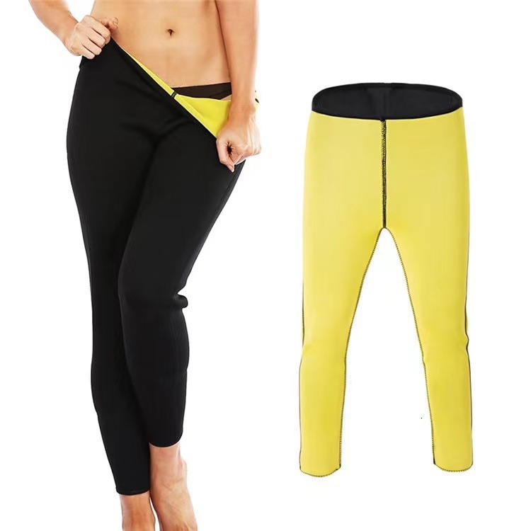 Women's stretch running and fitness corset pants, chloroprene rubber sweatpants, yoga shaping sports pants
