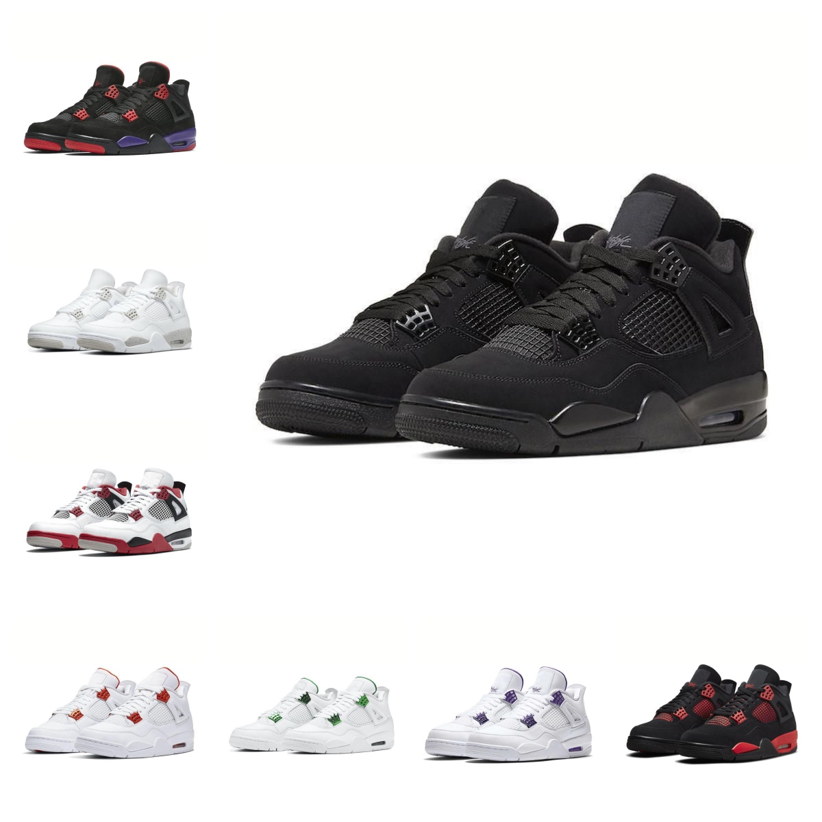 Basketball Shoes With Box Men Women Sneakers Mens Black Cat Military Blue Fire Red Thunder Wet Cement Cool Grey Womens Sport Outdoor Shoes 36-47