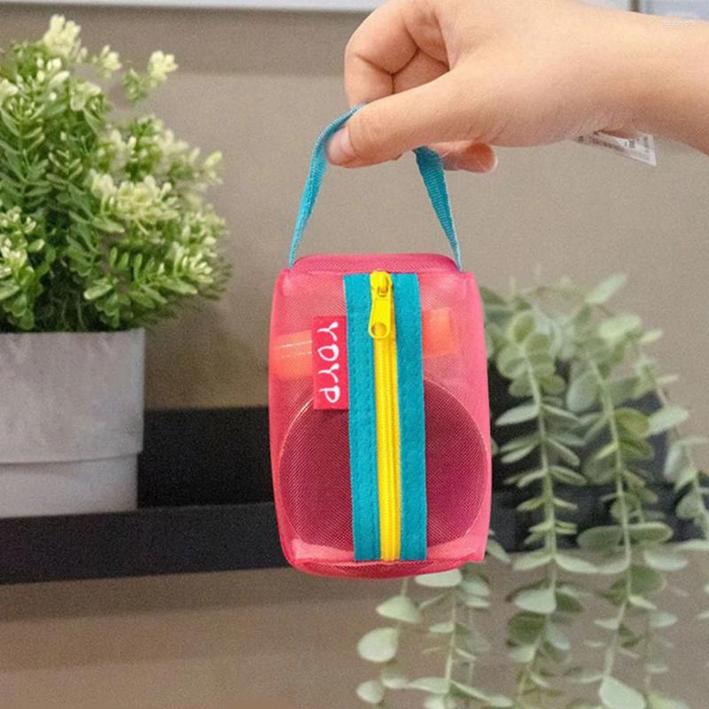 Cosmetic Bags Square Mesh Bag Portable New Toiletry Organizer Makeup Multifunction Transparent Women Lipstick Storage Pouch