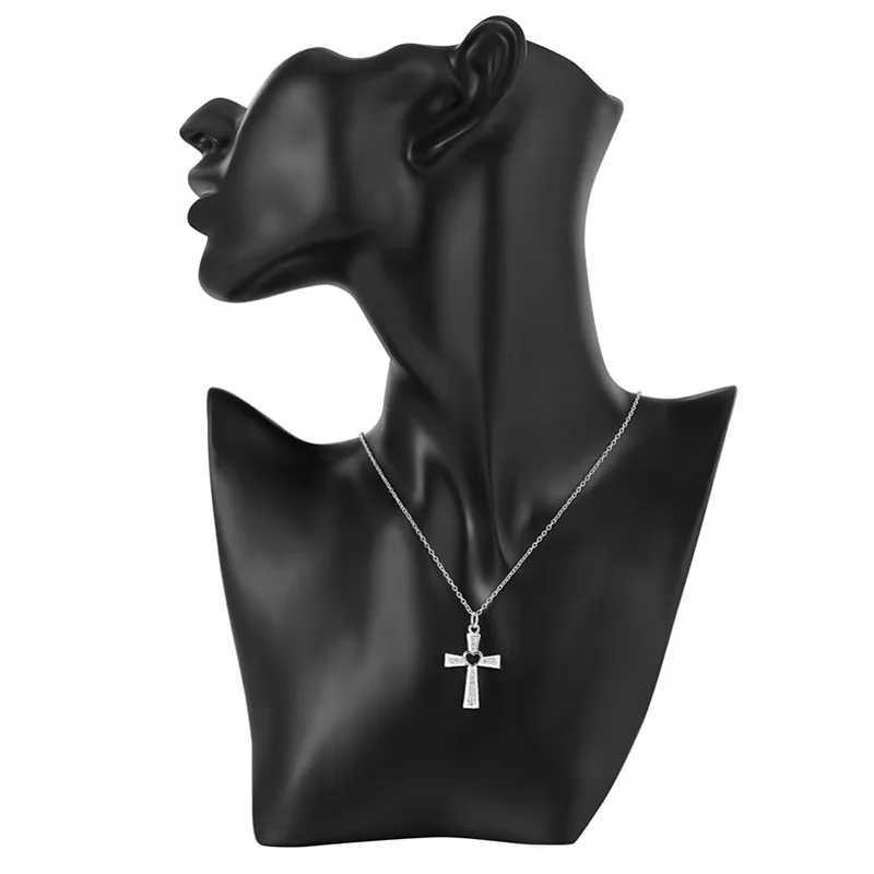 Promotion 925 sterling silver beautiful fashionable elegant and charming crystal cross pendant CZ zircon beautiful necklace jewelry W240918