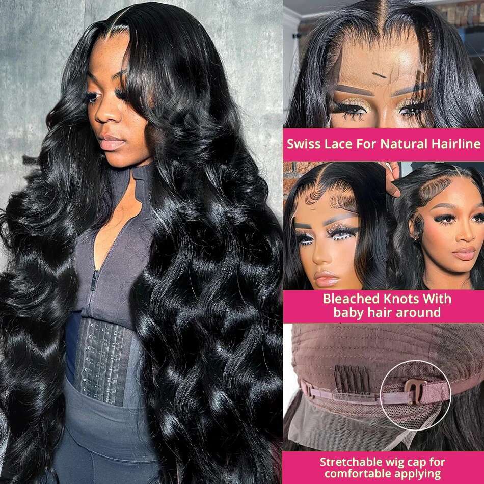 300% 13X6 HD Frontal Brazilian Body Wave For Women Lace Front Human Hair Wig Pre Plucked Wigs