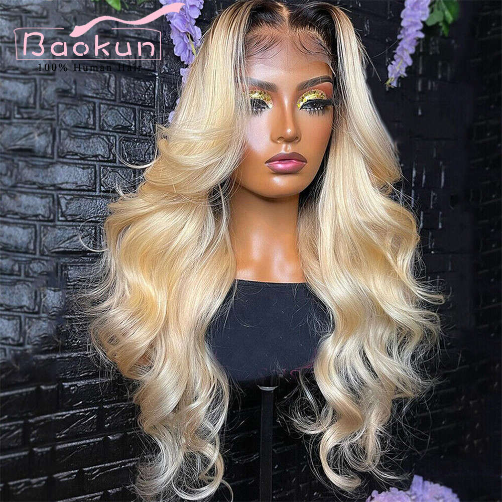 13X6 Ombre Blonde Frontal 613 Body Wave Wig 13X4 Brazilian Lace Front Human Hair Wigs For Women