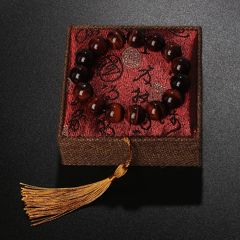 Original Lightning Red Tiger Eye Bracelet for Men 6-16mm Natural Energy Stone Round Bead Bracelet for Women Soul Jewelry Pulsera 240918