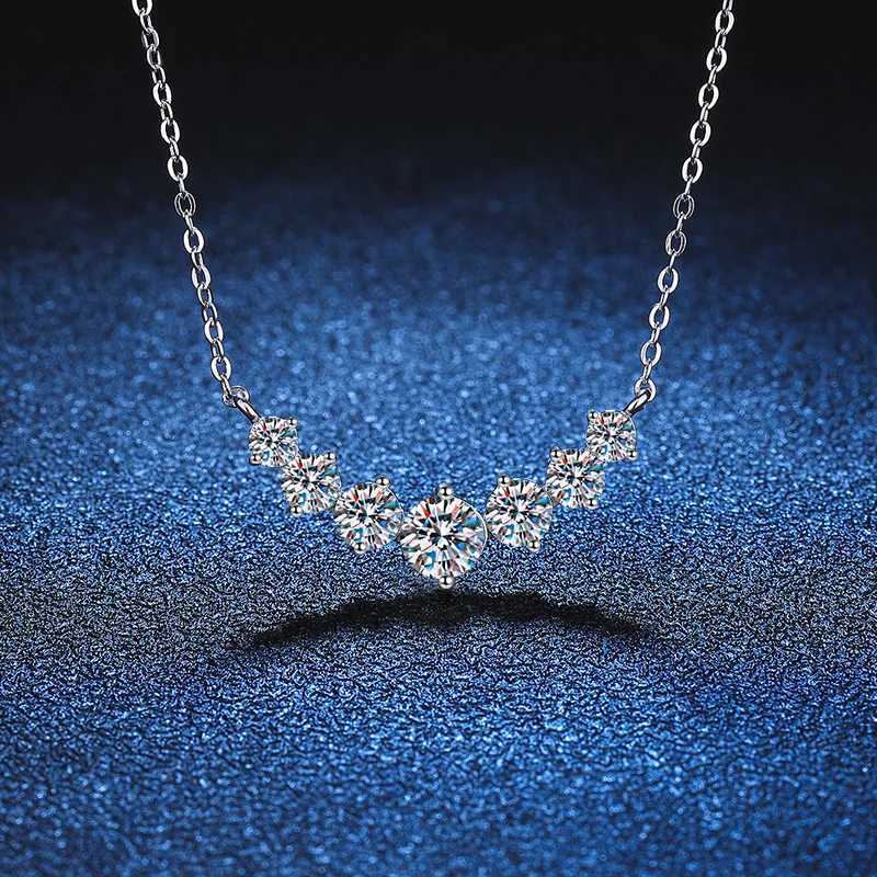 K. NOBSPIN Moissanite Womens Wedding Necklace Exquisite Jewelry Certificate 925 Pure Silver Plated 18K White Gold Necklace W240918