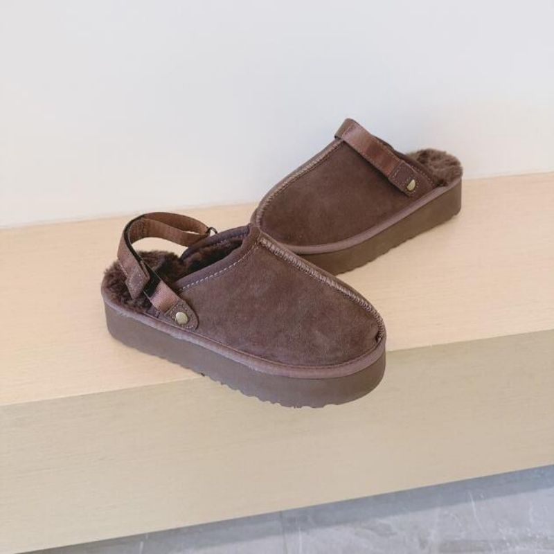 New Snow Boots Thickened Slippers with Velvet Double Wear Thick Bottom Slippers Winter Woolen Trailers Free Shipping