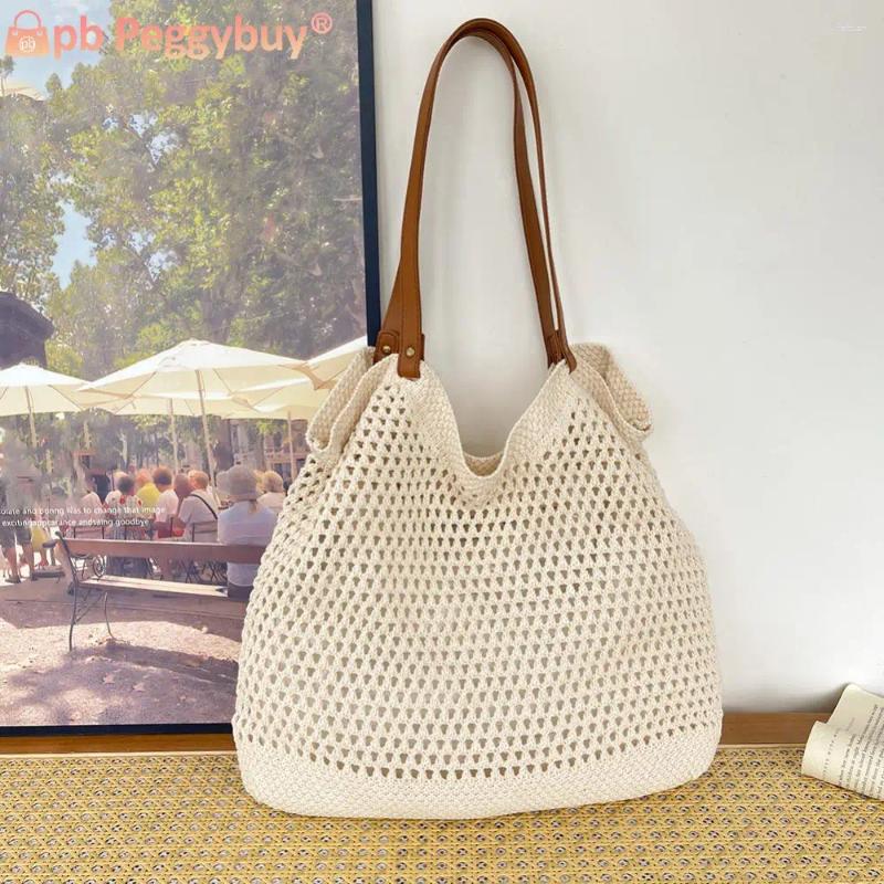 2025 NEW Totes Women Knitted Large Capacity Crochet Shoulder Woven Hobo Solid Color Fashion Handbags Outdoor Travel zhanyishengli