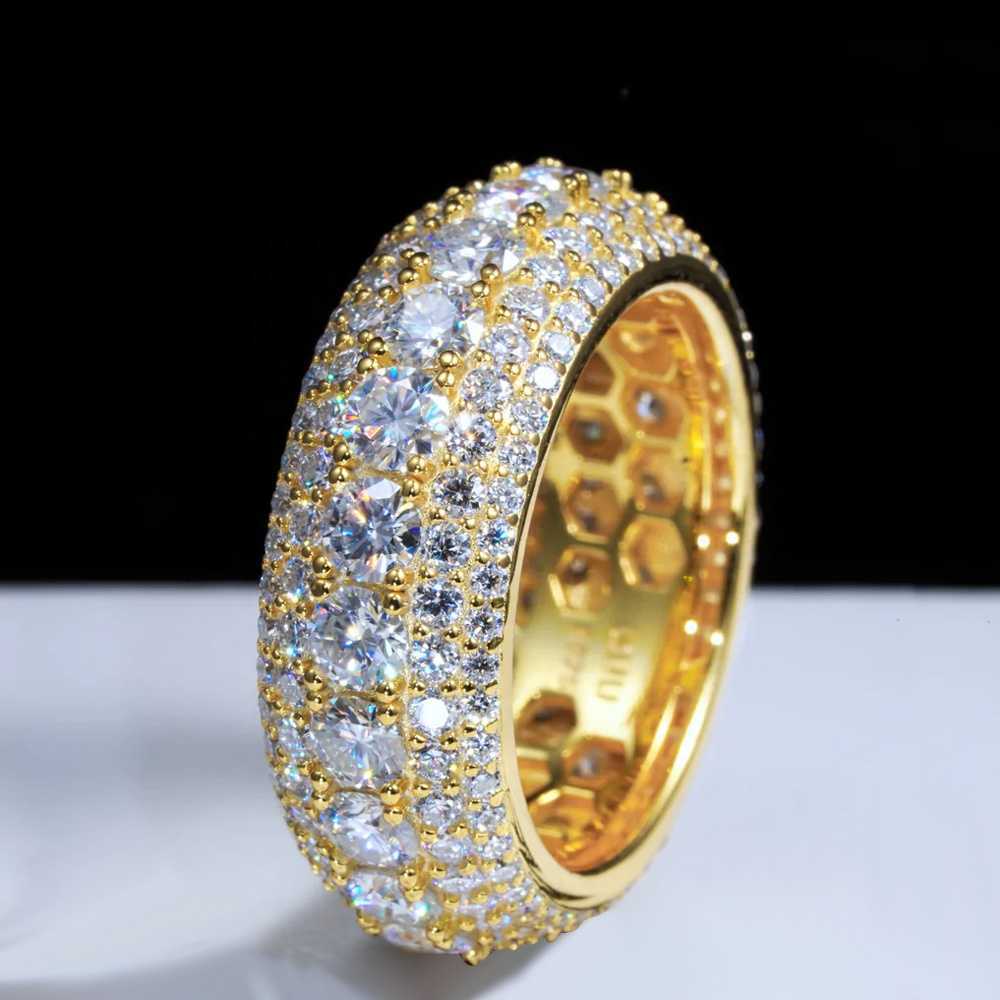 Sterling Silver 925 Fine Jewelry Ring Custom VVS Moissanite Iced Out Hip Hop Diamond Rings