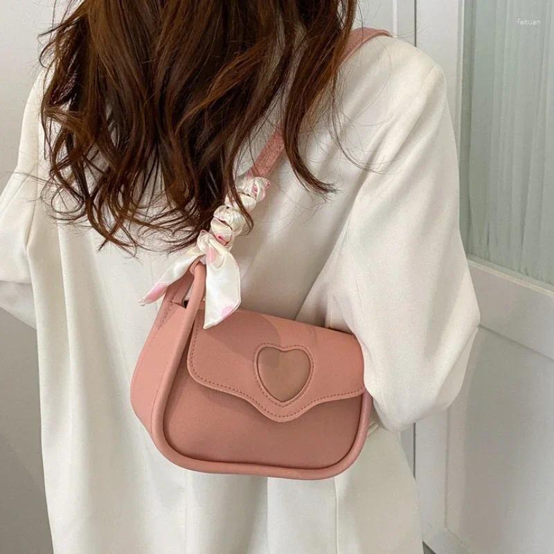 2025 NEW Totes Cute Love Heart Women's Small Square Shoulder Bags Fashion Female Messenger Bag Simple Ladies Crossbody Purse Handbag With Scarf z