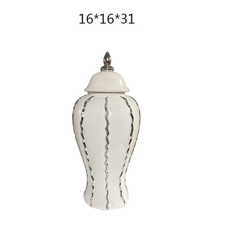 Storage Bottles Ceramic Ginger Jar Porcelain Flower Pot Arrangement Organizer Decorative Temple Jars Vase For Flowers Cafe Decor