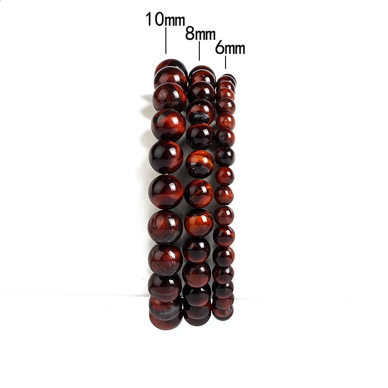 Original Lightning Red Tiger Eye Bracelet for Men 6-16mm Natural Energy Stone Round Bead Bracelet for Women Soul Jewelry Pulsera 240918