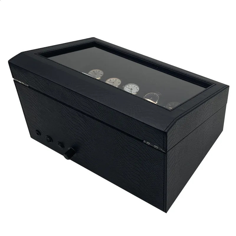 Automatic watch box with quiet motor winding device Usb LED PU leather mechanical variable speed 240912