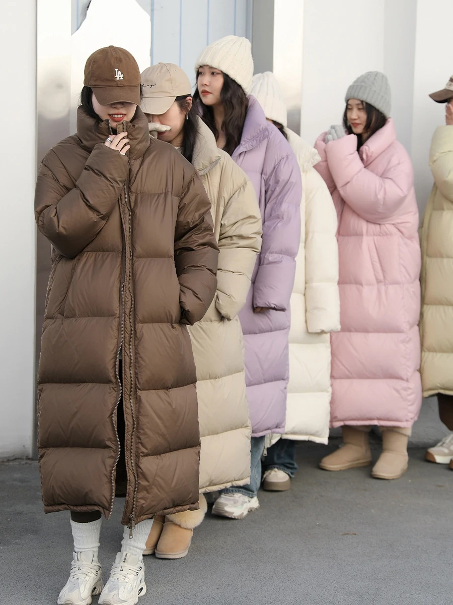 CHIC VEN Women Coats New Long Thick Warm Jackets Overcoat White Duck Down Loose Casual Jacket Autumn Winter 2023