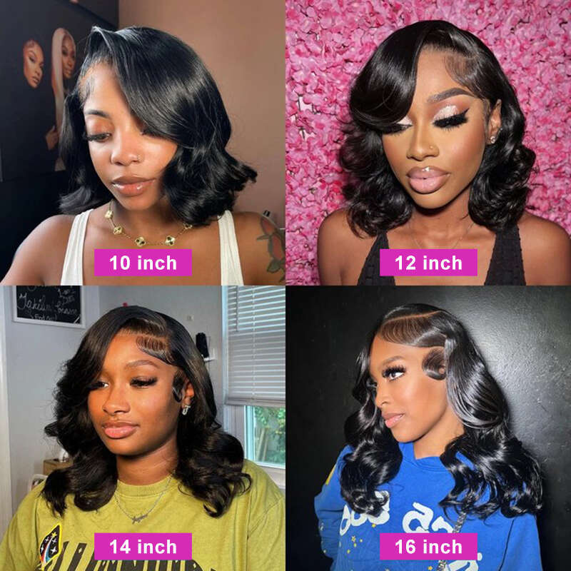 Body Wave 250% Short 13X4 Frontal Human Hair 13X6 HD Transparent Lace Front Bob Wigs Brazilian 5X5 Closure Wig For Women