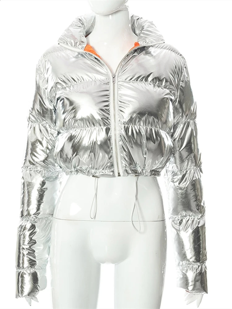 Sisterlinda Winter Warm Y2K Bubble Puffer Women Short Coats Long Sleeve Drawstring Casual Outerwear Zip Jacket Parkas Streetwear 240914